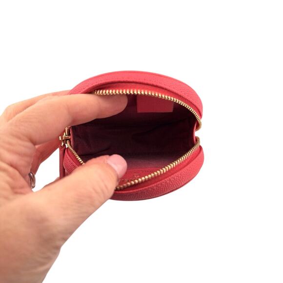 Chanel Red Quilted Caviar Leather Round Coin Purse with CC Logo - Picture 3 of 4